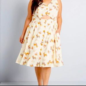 Modcloth Keeping On Cutout Pinata Print Dress 2X